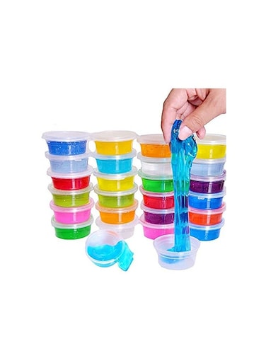 Kids Crystal Clay Soft Transparent Magic Mud, 48 Pieces, Assorted