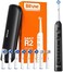 Bitvae R2 Rotating Electric Toothbrush for Adults 8 Brush Heads 5 Cleaning Modes Rechargeable Power Toothbrush with Pressure Sensor Travel Case (Black)