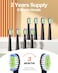 Bitvae Electric Toothbrush for Adults - Ultrasonic Electric Toothbrushes with 8 Brush Heads, ADA Accepted Power Rechargeable Toothbrush with 5 Modes, Smart Timer, Black D2