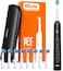Bitvae R2 Rotating Electric Toothbrush for Adults with 8 Brush Heads, Travel Case, 5 Modes Rechargeable Power Toothbrush with Pressure Sensor, 3 Hours Fast Charge for 30 Days, Black