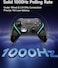 EasySMX D10 Wireless Game Controller, EasyPos&trade; Technology, 1000Hz Polling Rate, 4-Level Vibration Adjustment, 6-Axis Motion, 1000mAh Battery, Full Mecha Buttons, Space Black   D10