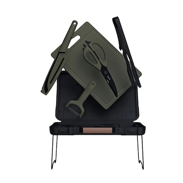 NexTool Camping Barbecue Tools Set with Carry Case, Portable Outdoor Cooking Kit with BBQ Tongs, Picnic Knife, Chopping Board &amp; Multifunction Scissors for Camping, Hiking, Picnic &amp; BBQ