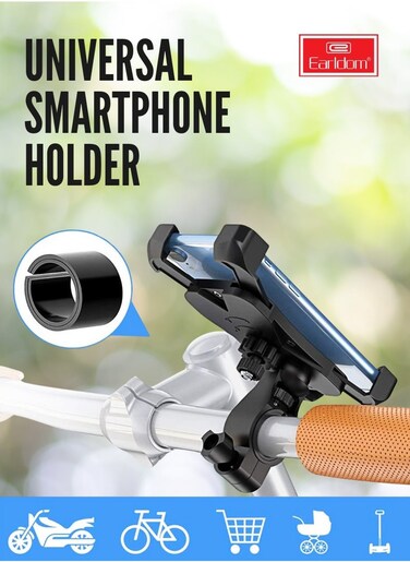 حامل هاتف إيرلدوم العالمي للدراجات، آمن، حامل قابل للتعديل للهواتف، مثالي للدراجات والدراجات النارية