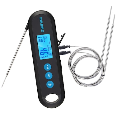Inkbird Bluetooth Digital Meat Thermometer IHT-2PB With External Probes Backlight Display 2 Sec Instant Readout Temperature Alarms And Timers Rechargeable Food Thermometer For Grilling BBQ Cooking
