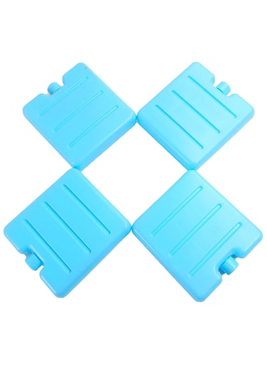 Ice blocks Ice Packs for Lunch Boxes Cooler Ice Packs Long Lasting Lunch Ice Packs Slim Reusable Cool Packs for Cooler Freezer Ice Packs Stackable Square Design Blue (Set of 4)
