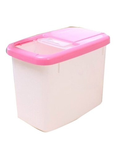 AN Rice Noodles Storage Bucket Dispenser Container Box   Storage Tissue With Counting Cup White/Pink 33x25x19CM