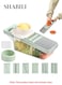 Vegetable Chopper Cutter Slicer Chopping Artifact Dicer Tool Fruit Chopper, Stainless Steel Sharp Blades with Magnetic Back, 6 Swap Inserts &amp; Hand Guard, Easy&acirc;&euro;&lsquo;Clean Prep Gadget for Home Kitchen