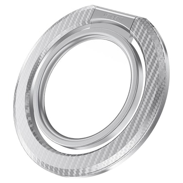 ACEFAST Magnetic Phone Ring Holder &ndash; Strong N52 Magnets, 360&deg; Rotating Stand Grip, Foldable Kickstand, Slim Aluminum Alloy, Compatible with MagSafe Apple/iPhone &amp; Smartphones - Silver