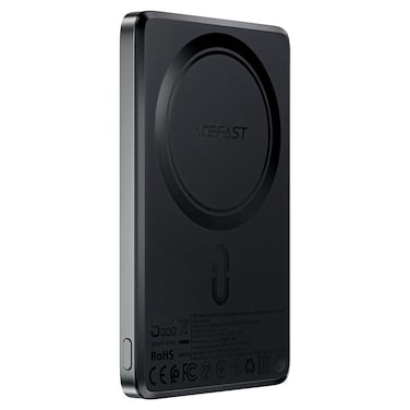 ACEFAST PD18W Ultra-Thin Magnetic Wireless Charging Power Bank 5000mAh &ndash; Fast Charging Portable Battery Pack, Sleek Black Design, Compatible with iPhone &amp; Android Devices