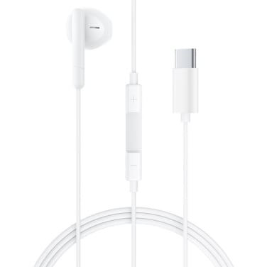 ACEFAST USB-C Single-Ear Wired Earphone with Mic   Clear Sound, Noise Reduction, and In-Line Control for Calls &amp; Music &ndash; White