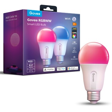 Govee RGBWW Smart LED Bulb E27 (800lm) (2-pack)