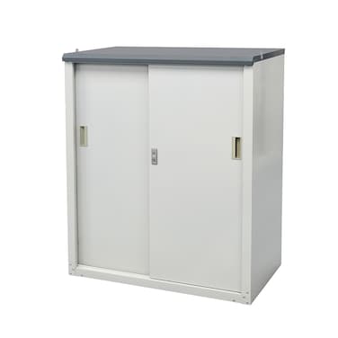 Tactix Metal Storage Cabinet with Adjustable Shelves and Sliding Doors, Steel Locking Storage Cabinet for Home, Office, Garage, Utility Room and Basement, 89W x 47D x 120H cm- 326257B