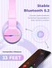 iClever Bluetooth Kids Headphones, BTH12 Colorful LED Lights Kids Wireless Headphones Over Ear with 74/85/94dB Volume Limited, 85H Playtime, Bluetooth 5.2, Built-in Mic for School/Tablet/PC

