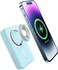 Baseus 10000mAh Magnetic Mini Power Bank, 30W PD Fast Charger with MagSafe Wireless and USB-C Cable for iPhone 16/15/14/13/12, iPads, Galaxy, Dual Device Charging, Compact Portable Charger (Blue)
