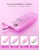 VRURC Portable Charger 10000mAh, Slim LED Display Power Bank, 5 Output 2 Input Cell Phone Battery Pack,Built-in Micro &amp; USB C Cables Phone Charger Compatible with iPhone,Android-Purple(1 Pack)
