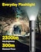 High Brightness Flashlight 2300 Lumens – Ultra-Powerful Beam, IP68 Waterproof, Dual Power Options, Emergency & Outdoor Use – QWSDT005