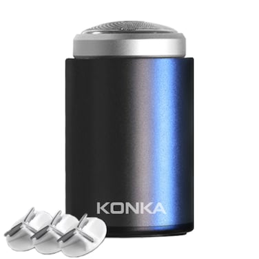 KONKA Mini Portable Razor Outdoor Waterproof Men Razor &ndash; Black + 3Knife Heads