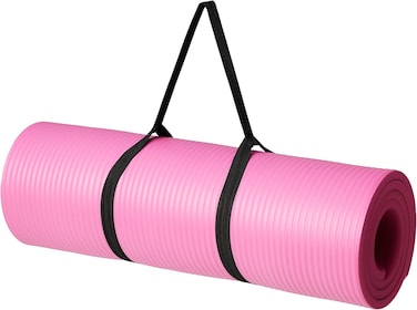 Yoga Gym Floor Mat with Carrying Strap Pink