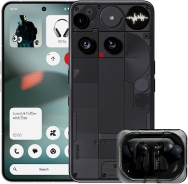 نوثينج فون (3) A024، رام سعة 12 جيجابايت، 256 جيجابايت، الجيل الخامس، لون أسود، حزمة (كاميرا 50 ميجابكسل، شاشة مرنة AMOLED LTPS بدقة FHD+ مقاس 6.67 بوصة، بطارية 5150 مللي أمبير/ساعة)