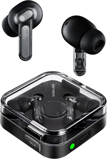 Nothing Ear (3) Wireless Earbuds, Adaptative Noise Cancelling In-ear Headphones with LDAC Hi-Res, Super Mic, IP54, Quick charge, Up to 38 hours of Battery Life, Android and iOS Compatible - Black
