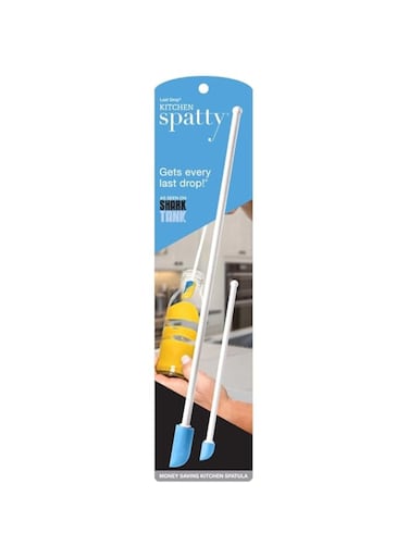 Spatty The &amp; Daddy - Last Drop Spatula, Stocking Stuffer - Kitchen, Two Piece Set (6" and 12") - Blue, Reusable, Flexible, As Seen On Shark Tank
