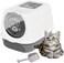 Cozy Paws Large Hooded Cat Toilet 57X41X38Cm - Grey