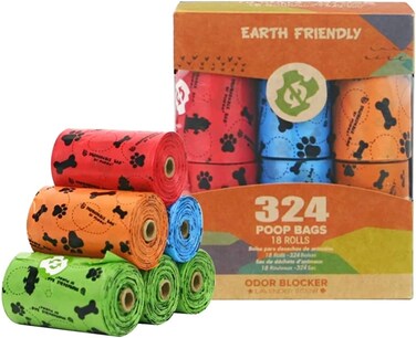 Cozy Paws Earth-Friendly Poop Bags &ndash; 18 Rolls (Total 324 Bags)