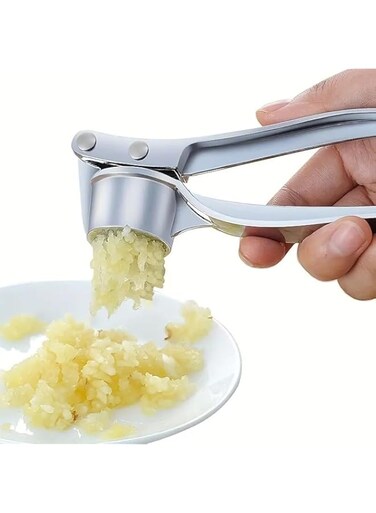 LUKADAH Metal Garlic Press, Ginger Press Professionals Chef's Garlic Press Crusher Handheld Ginger Kitchen Tools For Home &amp; Restaurant - 1pc