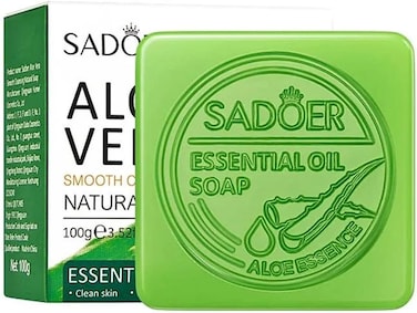 Sadoer Aloe Vera Soap Bar 100g for Face and Hands &ndash; With 98% Aloe Vera Extract, Deep Cleansing, Moisturizing, Oil Control, Rich Foam, Gentle Daily Face Soap for All Skin Types