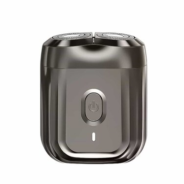 ماكينة الحلاقة الكهربائية انشن ميني 6 مع ماكينة حلاقة مزدوجة الرأس العائمة، قابلة للغسل، محمولة وقابلة لإعادة الشحن عبر USB - أسود