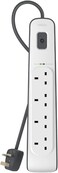 Belkin Bsv400Af2M 4-Way Surge Protection Strip With 2 Meters Cord Length - Heavy Duty Electrical Extension Socket, Durable And Robust Housing, 14Awg Capacity On/Off Switch White, Meter V1
