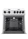 Hisense 60cm Freestanding full Gas Cooker, 70 Liters oven,  Cast-Iron Support, Gas oven with Grill, Rotisserie, Full Safety with FFD, Mechanical Timer, Ergonomic knobs and handle, Removable full glass door,Auto Ignition, Enamel Interior - HFG60422RX02 Grey
