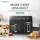 Hisense Dual Basket Air Fryer, 9L, H09AFBK2S5, Preset Menus, 360 Degree Circulation, LED Display, Dual Cooking Zone, Visible Basket