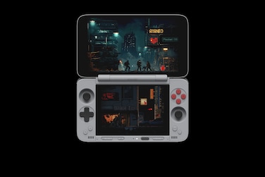 AYANEO Pocket DS &ndash; World&rsquo;s 1st Dual-Screen Android Handheld &ndash; 16GB+1TB &ndash; Retro Gray