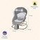 Mastela 4-in-1 Baby Rocking Chair w Bluetooth Music, Mosquito Net &amp; Sunshade Adjustable Backrest, USB MP3 &amp; APP Control 5-Point Harness, Tray, Foldable Swing for Infants up to 18KG
