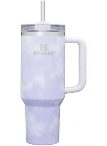 Adventure 40oz Stainless Steel Quencher Tumbler &acirc;&euro;&ldquo; Wisteria Tie Dye   Double Wall Vacuum Insulated Travel Cup with Handle, Built-In Straw &amp; Leak-Resistant Lid   BPA-Free Reusable Bottle Keeps Drinks Hot or Cold
