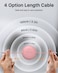 Retractable USB C Cable 【1m】, PD 60W Retractable USB C to USB C Fast Charging Data Cable , USB C Retractable Phone Charger Cable for iPhone 15/Pro/Plus/Pro Max/MacBook/iPad Pro/Samsung S24 - Pink