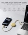 Retractable USB C Cable 【1m】, PD 100W Retractable USB C to USB C Fast Charging Data Cable , USB C Retractable Phone Charger Cable for iPhone 15/Pro/Plus/Pro Max/MacBook/iPad Pro/Samsung S24 - Yellow