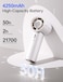 JISULIFE Handheld Fan Pro1 Mini - Refined Utility: Elite PU Leather, 30 Hour Cooling Power, Aroma Pod, 100-Speed Precision, Portable Fan for Travel, Outdoor, Concerts, Gifts for Women Men - White