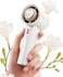 JISULIFE Handheld Fan Pro1 Mini - Refined Utility: Elite PU Leather, 30 Hour Cooling Power, Aroma Pod, 100-Speed Precision, Portable Fan for Travel, Outdoor, Concerts, Gifts for Women Men - White