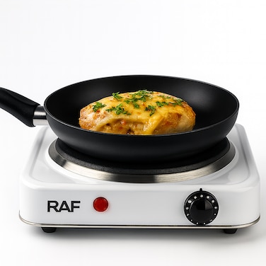 RAF Electric Single Burner Stove 1000W   Portable Electric Hot Plate with Non-Stick Surface   Adjustable Temperature Control &amp; Uniform Heat   Compact Electric Cooker for Home &amp; Travel