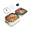 RAF 3-in-1 Electric Grill Hot Pot with Double Pan Frying, Dual Temperature Control, Non-Stick Coating, Foldable 180&deg; Design, Tempered Glass Lid, Korean BBQ &amp; Family Dining Cooker