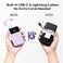 Kuulaa Power Bank with Built-in Cable 10000mAh 22.5W Fast Charging, Portable Charger Battery Pack, Mini Powerbank Compact &amp; Lightweight Compatible with iPhone Android Galaxy Google Pixel - Purple
