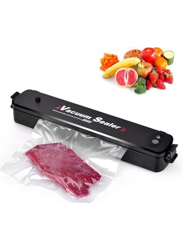 Ganeed Vacuum Sealer Automatic Food Sealer Machine with 15 Heat Seal Bags Vacuum Sealer System for Food Preservation, Black