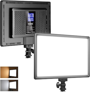 Neewer 192 LED Video Light Panel, 20W Ultra Thin Bi Color Dimmable DSLR Camera Soft Light with 8000mAh Built in Lithium Battery, 3200-5600K CRI97+ for Photography Video Recording Live Streaming