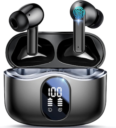 Garlo True Wireless Earbuds Bluetooth Earphones with Active Noise Cancellation Headphones Wireless 4 Mic Clear Calls in Ear Buds 40H Led Display, Multipoint Connect, Deep Bass Earbuds, ANC Waterproof
