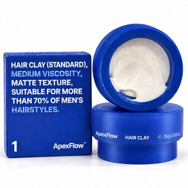 ApexFlow Matte Hair Clay for Men, Standard Hold, Messy TextureVolume