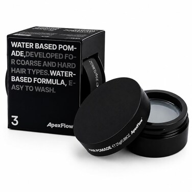 ApexFlow Water-Based Hair Pomade, High Shine for Classic Styles, 0.88 oz