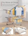 Clothes Drying Rack, Foldable 2-Tier Dryer with Height Adjustable Side Wings, Free Standing Laundry Rack for Clothes &amp; Bedding, Indoor &amp; Outdoor Use, Gray, 141 &times; 58 &times; 93 cm