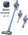 BuTure VC 50 Blue Cordless Vacuum Cleaner, 55 Min Battery, Touch Screen, Wall Mount Charger, Removable Battery, Anti-Tangle, works with Carpets, Hard Floors, Pet Hair and More